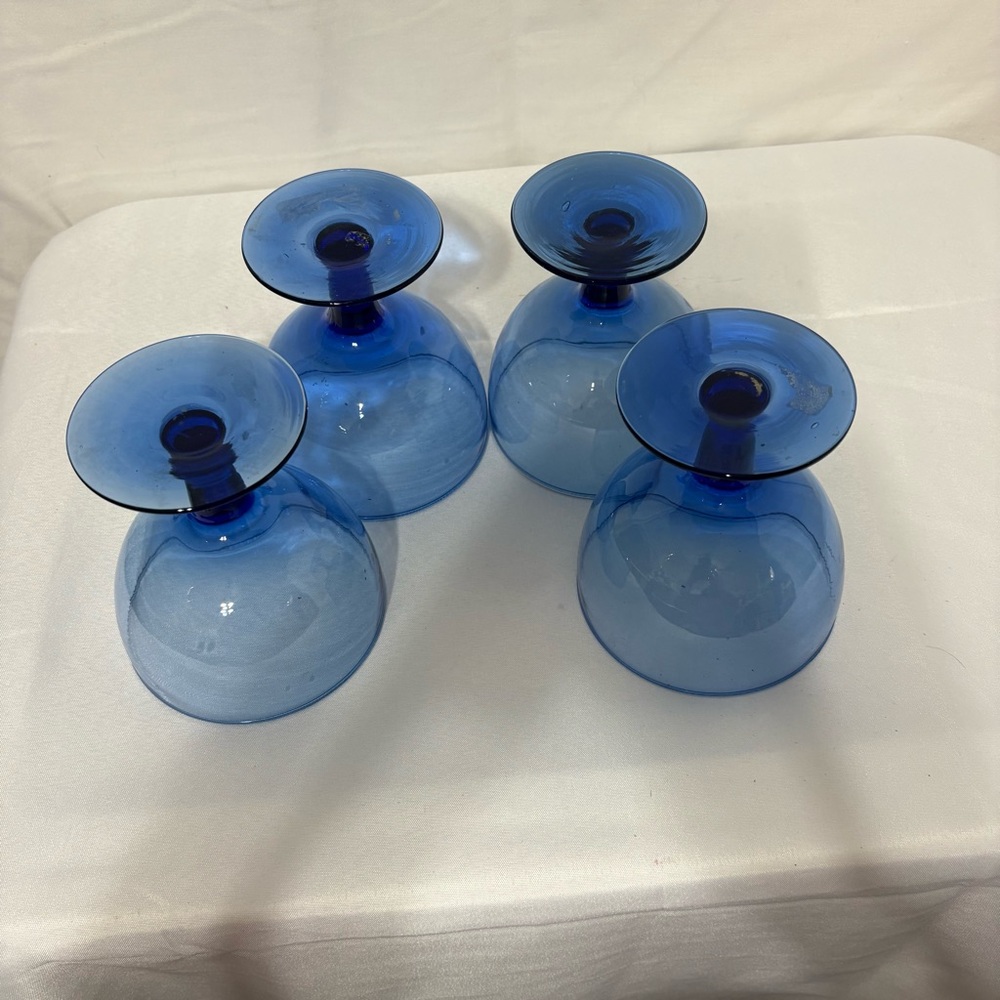 vintage cobalt blue dessert glasses, parfait, sundae, or sherbet cups. - Picture 4 of 6